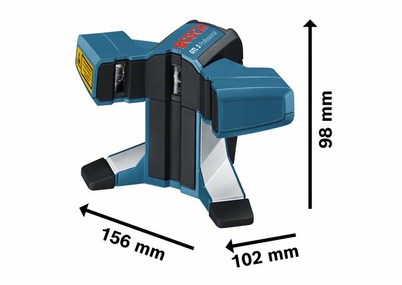 Especificações de tamanho do Nivel a Laser Bosch GTL 3